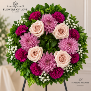 funeral wreath $150 purple